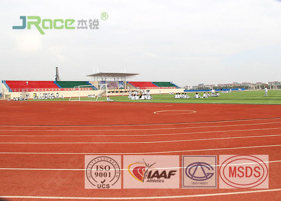 PU Rubber Athletic Track Field Surface Antimicrobial Healthy , Green / Red Color