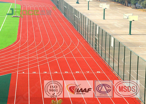 Rubber Material Polyurethane Track Surface , Painting Synthetic Running Track For Stadium