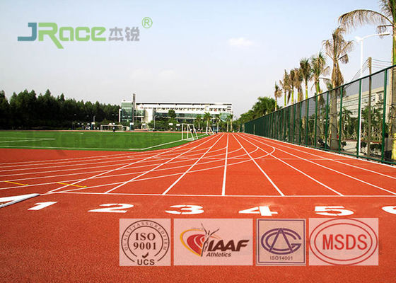 Professional Rubber Flooring Track Surface , Blue Running Track Material Resilient Character