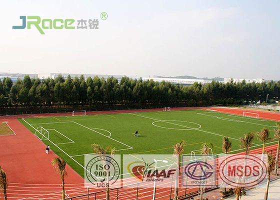 Professional Rubber Flooring Track Surface , Blue Running Track Material Resilient Character