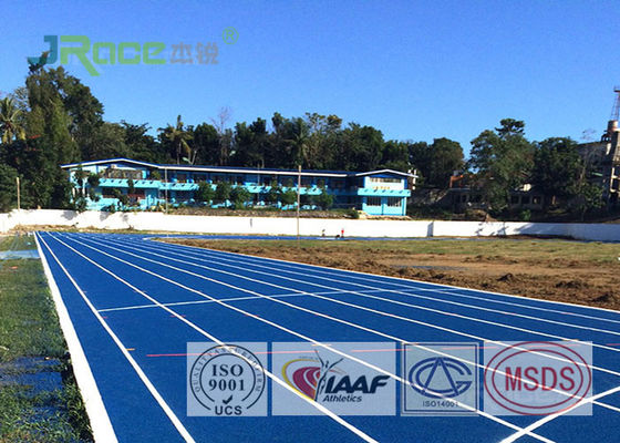 Spray Coating Rubber Running Track Material , Blue Athletics Track For Formal Competition