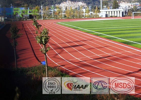 Outdoor Sport Polyurethane Track Surface , Rubber Track And Field Spike Resistant