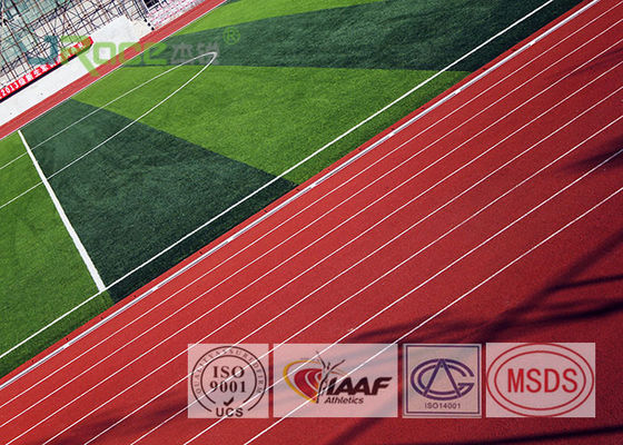 Water Borne Rubber Track Material , Recycled Red Running Track In High School