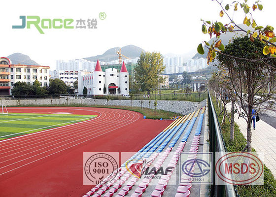 Water Borne Rubber Track Material , Recycled Red Running Track In High School