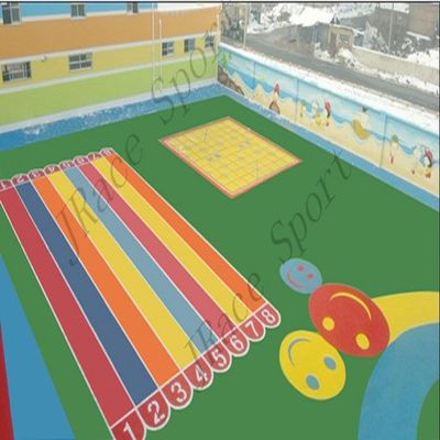 Acrylic Epdm Seamless Flooring , Epdm Playground Surface Compression Resistance