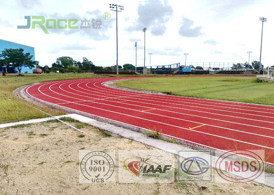 Red Synthetic Athletic Track Flooring , Jogging Track Material Used For Running Tracks