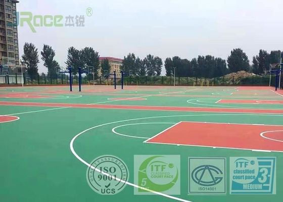 Color Customized Basketball Court Surface For Multi-functional Silicone PU Materials