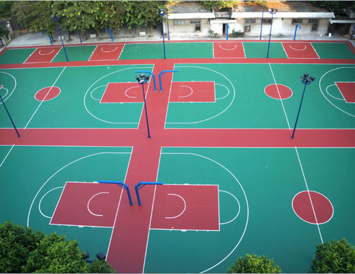 Resurface Basketball Sport Court For Table Tennis , Outdoor Rubber Basketball Flooring