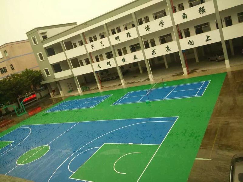 Paint Coating Abrasion Resistant Acrylic Sports Flooring With Blue Color